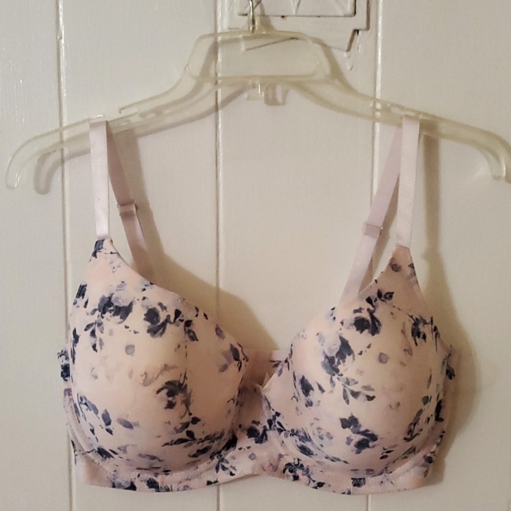 Laura Ashley Padded Underwire Bra in Pink Floral, Size 38DD